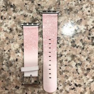Rose Gold glittery leather Apple Watch band